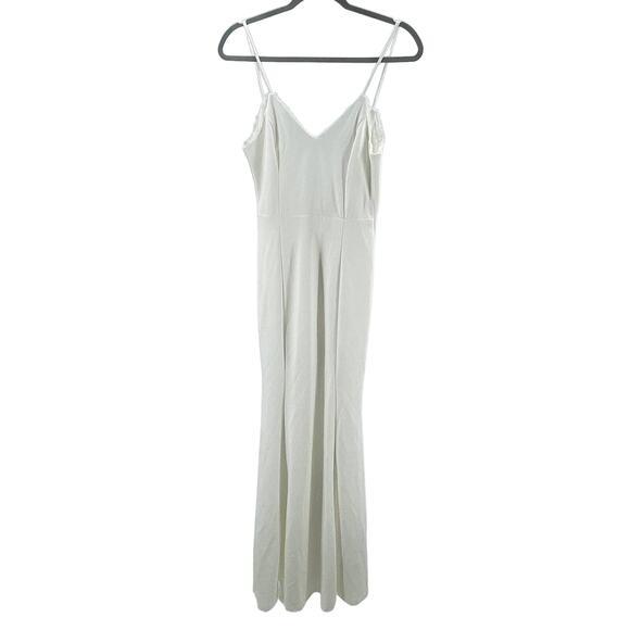 LULU'S Sz S Taliana White Lace Button Back Maxi Mermaid Wedding Dress NEW B169 - Picture 3 of 9